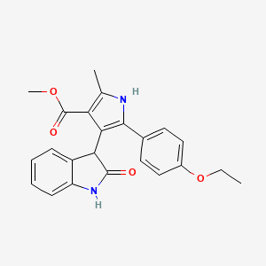 molecular formula C23H22N2O4 B10995849 methyl 5-(4-ethoxyphenyl)-2-methyl-4-(2-oxo-2,3-dihydro-1H-indol-3-yl)-1H-pyrrole-3-carboxylate 