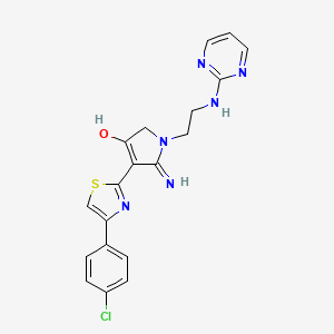 4-[4-(4-chlorophenyl)-1,3-thiazol-2-yl]-5-imino-1-[2-(pyrimidin-2-ylamino)ethyl]-2,5-dihydro-1H-pyrrol-3-ol