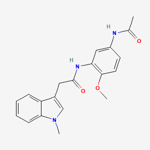 molecular formula C20H21N3O3 B10995864 N-(5-acetamido-2-methoxyphenyl)-2-(1-methyl-1H-indol-3-yl)acetamide 