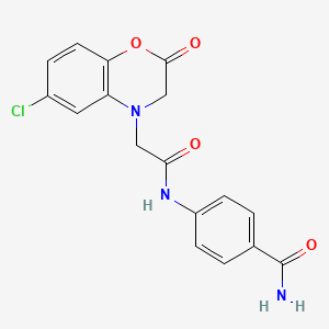 4-{[(6-chloro-2-oxo-2,3-dihydro-4H-1,4-benzoxazin-4-yl)acetyl]amino}benzamide