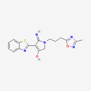 4-(1,3-benzothiazol-2-yl)-5-imino-1-[3-(3-methyl-1,2,4-oxadiazol-5-yl)propyl]-2,5-dihydro-1H-pyrrol-3-ol