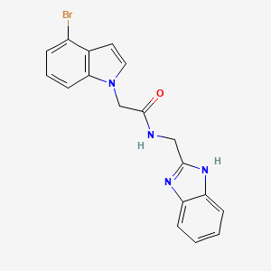 molecular formula C18H15BrN4O B10995885 N-(1H-benzimidazol-2-ylmethyl)-2-(4-bromo-1H-indol-1-yl)acetamide 