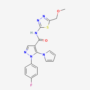 1-(4-fluorophenyl)-N-[(2E)-5-(methoxymethyl)-1,3,4-thiadiazol-2(3H)-ylidene]-5-(1H-pyrrol-1-yl)-1H-pyrazole-4-carboxamide