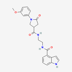 molecular formula C23H24N4O4 B10995901 N-[2-({[1-(3-methoxyphenyl)-5-oxopyrrolidin-3-yl]carbonyl}amino)ethyl]-1H-indole-4-carboxamide 