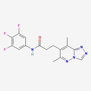 molecular formula C16H14F3N5O B10995916 3-(6,8-dimethyl[1,2,4]triazolo[4,3-b]pyridazin-7-yl)-N-(3,4,5-trifluorophenyl)propanamide 