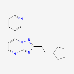 molecular formula C17H19N5 B10995928 2-(2-Cyclopentylethyl)-7-(3-pyridyl)[1,2,4]triazolo[1,5-a]pyrimidine 