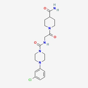 molecular formula C19H26ClN5O3 B10995947 N-[2-(4-carbamoylpiperidin-1-yl)-2-oxoethyl]-4-(3-chlorophenyl)piperazine-1-carboxamide 