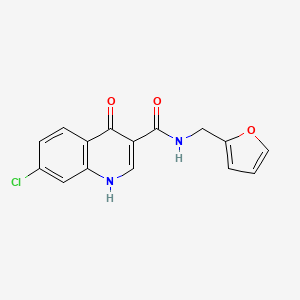 molecular formula C15H11ClN2O3 B10995955 7-chloro-N-(furan-2-ylmethyl)-4-oxo-1,4-dihydroquinoline-3-carboxamide 