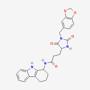 3-[1-(1,3-Benzodioxol-5-ylmethyl)-2,5-dioxo-4-imidazolidinyl]-N-(2,3,4,9-tetrahydro-1H-carbazol-1-YL)propanamide