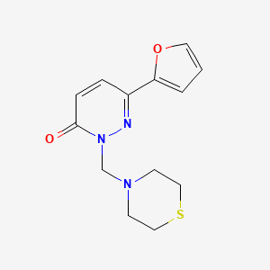 molecular formula C13H15N3O2S B10995979 6-(furan-2-yl)-2-(thiomorpholin-4-ylmethyl)pyridazin-3(2H)-one 