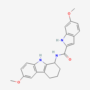 molecular formula C23H23N3O3 B10995982 6-Methoxy-N-(6-methoxy-2,3,4,9-tetrahydro-1H-carbazol-1-YL)-1H-indole-2-carboxamide 