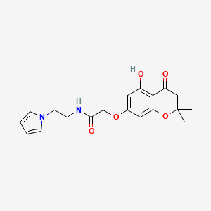 molecular formula C19H22N2O5 B10995989 2-[(5-hydroxy-2,2-dimethyl-4-oxo-3,4-dihydro-2H-chromen-7-yl)oxy]-N-[2-(1H-pyrrol-1-yl)ethyl]acetamide 