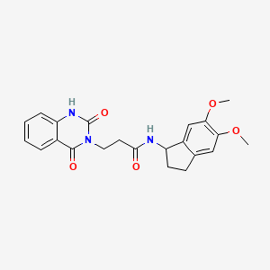 molecular formula C22H23N3O5 B10996008 N-(5,6-dimethoxy-2,3-dihydro-1H-inden-1-yl)-3-(2-hydroxy-4-oxoquinazolin-3(4H)-yl)propanamide 