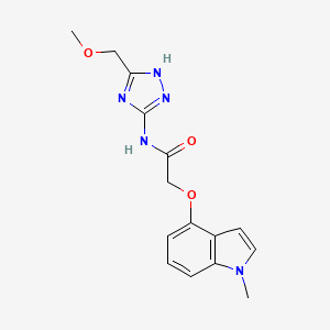 N-[3-(methoxymethyl)-1H-1,2,4-triazol-5-yl]-2-[(1-methyl-1H-indol-4-yl)oxy]acetamide