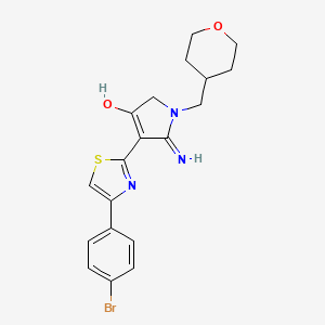 molecular formula C19H20BrN3O2S B10996016 4-[4-(4-bromophenyl)-1,3-thiazol-2-yl]-5-imino-1-(tetrahydro-2H-pyran-4-ylmethyl)-2,5-dihydro-1H-pyrrol-3-ol 