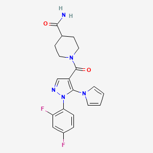 1-{[1-(2,4-difluorophenyl)-5-(1H-pyrrol-1-yl)-1H-pyrazol-4-yl]carbonyl}piperidine-4-carboxamide