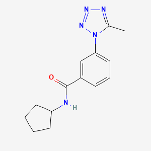 molecular formula C14H17N5O B10996063 N-cyclopentyl-3-(5-methyl-1H-tetrazol-1-yl)benzamide 