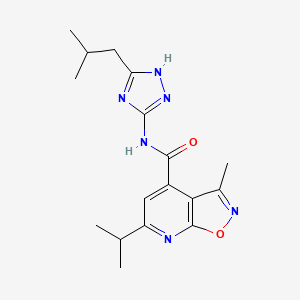 3-methyl-N-[3-(2-methylpropyl)-1H-1,2,4-triazol-5-yl]-6-(propan-2-yl)[1,2]oxazolo[5,4-b]pyridine-4-carboxamide