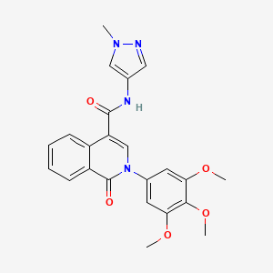 molecular formula C23H22N4O5 B10996078 N-(1-methyl-1H-pyrazol-4-yl)-1-oxo-2-(3,4,5-trimethoxyphenyl)-1,2-dihydroisoquinoline-4-carboxamide 