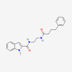 molecular formula C22H25N3O2 B10996084 1-methyl-N-{2-[(4-phenylbutanoyl)amino]ethyl}-1H-indole-2-carboxamide 