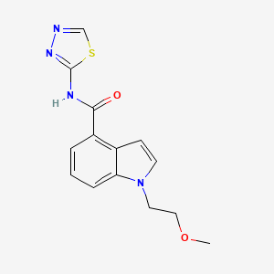 molecular formula C14H14N4O2S B10996089 1-(2-methoxyethyl)-N-(1,3,4-thiadiazol-2-yl)-1H-indole-4-carboxamide 