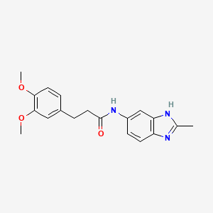 molecular formula C19H21N3O3 B10996096 3-(3,4-dimethoxyphenyl)-N-(2-methyl-1H-benzimidazol-5-yl)propanamide 