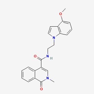 molecular formula C22H21N3O3 B10996119 N-[2-(4-methoxy-1H-indol-1-yl)ethyl]-2-methyl-1-oxo-1,2-dihydro-4-isoquinolinecarboxamide 