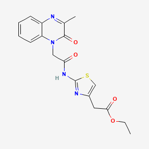 molecular formula C18H18N4O4S B10996133 ethyl (2-{[(3-methyl-2-oxoquinoxalin-1(2H)-yl)acetyl]amino}-1,3-thiazol-4-yl)acetate 