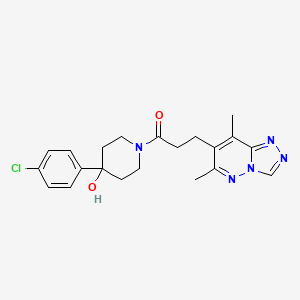 1-[4-(4-Chlorophenyl)-4-hydroxypiperidin-1-yl]-3-(6,8-dimethyl[1,2,4]triazolo[4,3-b]pyridazin-7-yl)propan-1-one