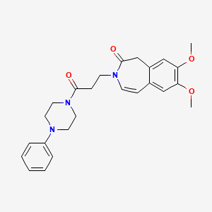 7,8-Dimethoxy-3-[3-oxo-3-(4-phenylpiperazino)propyl]-1,3-dihydro-2H-3-benzazepin-2-one