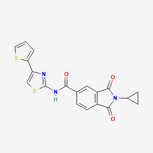 2-cyclopropyl-1,3-dioxo-N-(4-(thiophen-2-yl)thiazol-2-yl)isoindoline-5-carboxamide