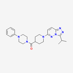 molecular formula C24H31N7O B10996210 (4-Phenylpiperazin-1-yl){1-[3-(propan-2-yl)[1,2,4]triazolo[4,3-b]pyridazin-6-yl]piperidin-4-yl}methanone 