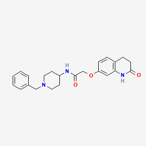 molecular formula C23H27N3O3 B10996213 N-(1-benzylpiperidin-4-yl)-2-[(2-hydroxy-3,4-dihydroquinolin-7-yl)oxy]acetamide 