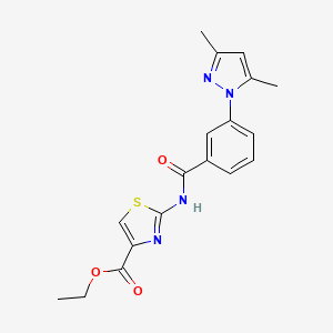 ethyl 2-({[3-(3,5-dimethyl-1H-pyrazol-1-yl)phenyl]carbonyl}amino)-1,3-thiazole-4-carboxylate