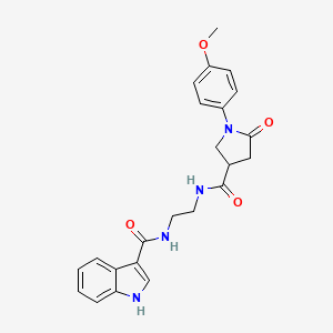 molecular formula C23H24N4O4 B10996230 N-[2-({[1-(4-methoxyphenyl)-5-oxopyrrolidin-3-yl]carbonyl}amino)ethyl]-1H-indole-3-carboxamide 