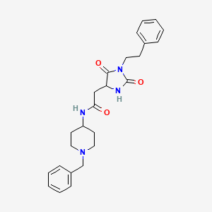 N-(1-benzylpiperidin-4-yl)-2-[2,5-dioxo-1-(2-phenylethyl)imidazolidin-4-yl]acetamide