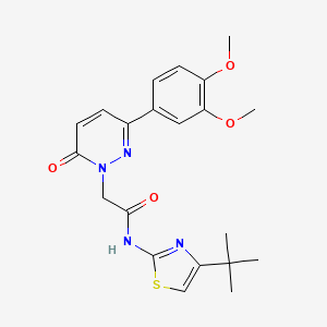 molecular formula C21H24N4O4S B10996246 N-[(2Z)-4-tert-butyl-1,3-thiazol-2(3H)-ylidene]-2-[3-(3,4-dimethoxyphenyl)-6-oxopyridazin-1(6H)-yl]acetamide 