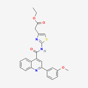 molecular formula C24H21N3O4S B10996256 Ethyl [2-({[2-(3-methoxyphenyl)quinolin-4-yl]carbonyl}amino)-1,3-thiazol-4-yl]acetate 