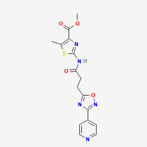 Methyl 5-methyl-2-({3-[3-(pyridin-4-yl)-1,2,4-oxadiazol-5-yl]propanoyl}amino)-1,3-thiazole-4-carboxylate