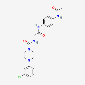 molecular formula C21H24ClN5O3 B10996270 N-(2-{[4-(acetylamino)phenyl]amino}-2-oxoethyl)-4-(3-chlorophenyl)piperazine-1-carboxamide 