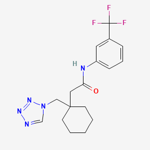 molecular formula C17H20F3N5O B10996281 2-[1-(1H-tetrazol-1-ylmethyl)cyclohexyl]-N-[3-(trifluoromethyl)phenyl]acetamide 