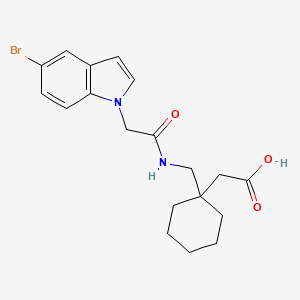 molecular formula C19H23BrN2O3 B10996302 [1-({[(5-bromo-1H-indol-1-yl)acetyl]amino}methyl)cyclohexyl]acetic acid 