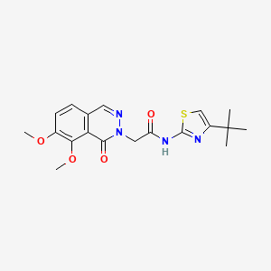 molecular formula C19H22N4O4S B10996326 N-[(2E)-4-tert-butyl-1,3-thiazol-2(3H)-ylidene]-2-(7,8-dimethoxy-1-oxophthalazin-2(1H)-yl)acetamide 