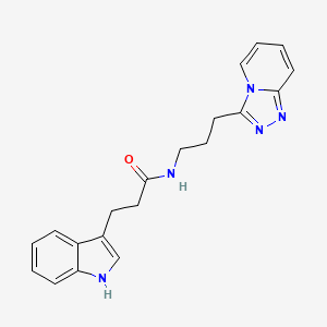 molecular formula C20H21N5O B10996372 3-(1H-indol-3-yl)-N-[3-([1,2,4]triazolo[4,3-a]pyridin-3-yl)propyl]propanamide 