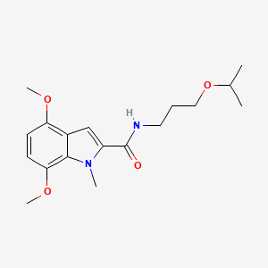 molecular formula C18H26N2O4 B10996395 4,7-dimethoxy-1-methyl-N-[3-(propan-2-yloxy)propyl]-1H-indole-2-carboxamide 