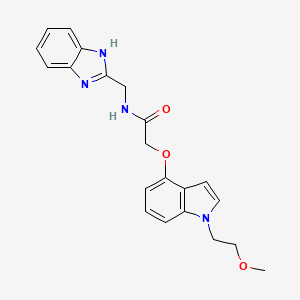 molecular formula C21H22N4O3 B10996400 N-(1H-benzimidazol-2-ylmethyl)-2-{[1-(2-methoxyethyl)-1H-indol-4-yl]oxy}acetamide 