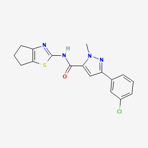 3-(3-chlorophenyl)-N-(5,6-dihydro-4H-cyclopenta[d][1,3]thiazol-2-yl)-1-methyl-1H-pyrazole-5-carboxamide