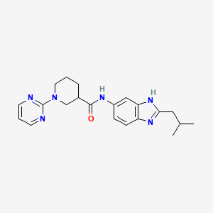 molecular formula C21H26N6O B10996491 N-[2-(2-methylpropyl)-1H-benzimidazol-6-yl]-1-(pyrimidin-2-yl)piperidine-3-carboxamide 