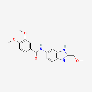 3,4-dimethoxy-N-[2-(methoxymethyl)-1H-benzimidazol-5-yl]benzamide