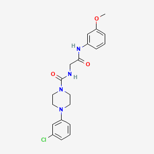 4-(3-chlorophenyl)-N-(2-((3-methoxyphenyl)amino)-2-oxoethyl)piperazine-1-carboxamide